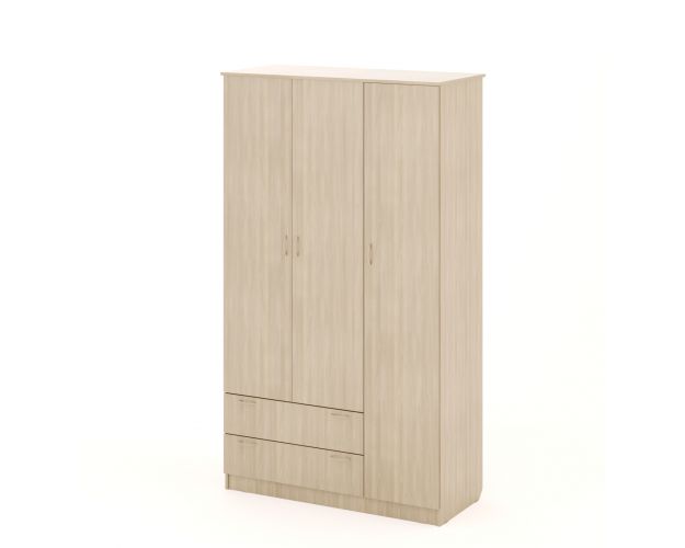 Шкаф распашной 3-х створчатый с 2 ящ (Ясень шимо светлый)