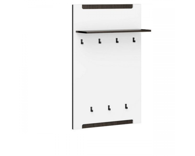 Панель вешалки Стокгольм белый глянец / венге