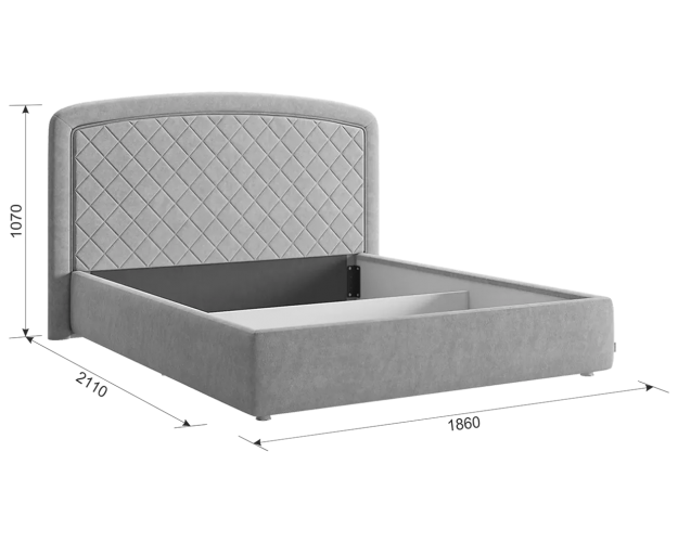 Кровать с основанием Сильва 2 1600 капучино (велюр)