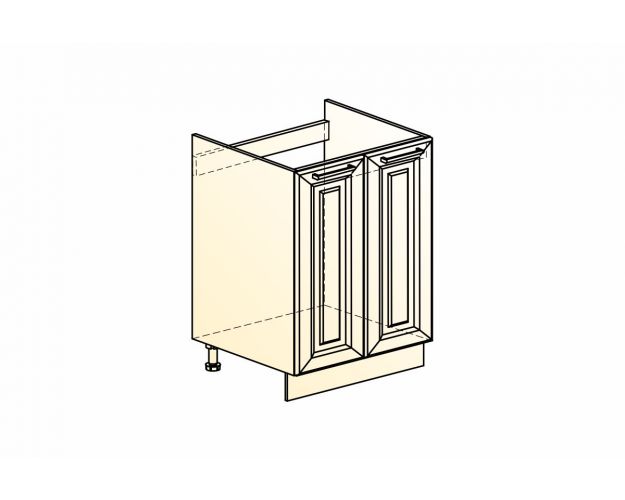 Монако Шкаф рабочий под мойку L600 (2 дв. гл.) (Белый/Мята матовый)