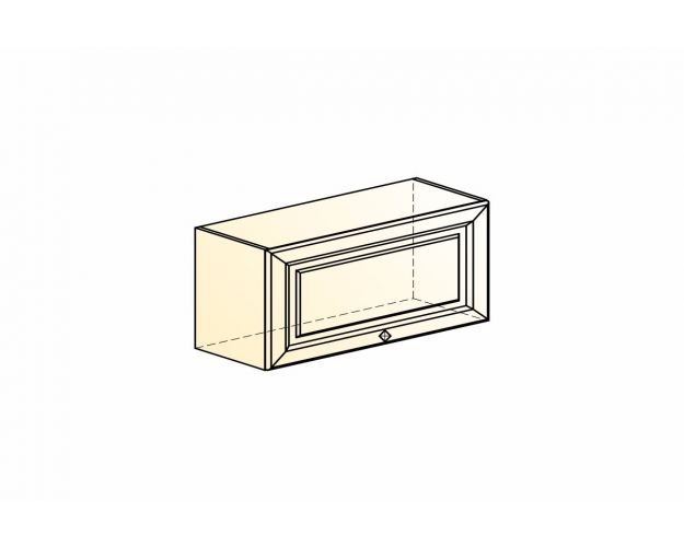 Монако Шкаф навесной L800 Н360 (1 дв. гл.гориз.) (Белый/Белый матовый)