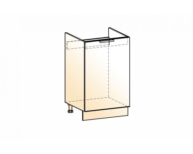 Стоун Шкаф рабочий под мойку L500 (1 дв. гл.) (белый/камень светло-серый)