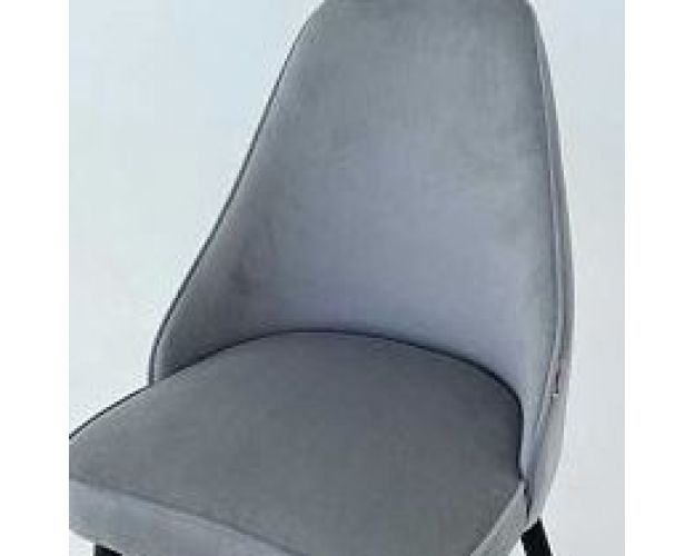 Набор стульев Милан 2 шт (серый велюр/черный) в Новосибирске