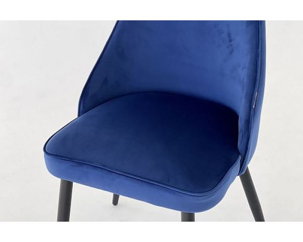 Набор стульев Милан 2 шт (синий велюр/черный) в Новосибирске