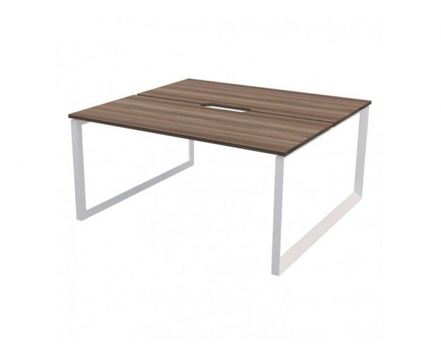 Бенч двойной на 2 рабочих места на металлокаркасе НТМП.О.Б2-180 Дуб сафари/Белый