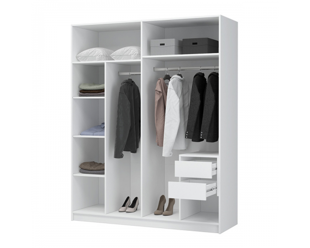 Шкаф четырехдверный Лион белый 