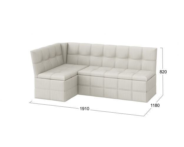Скамья угловая Домино со спальным местом исп. 2 крем