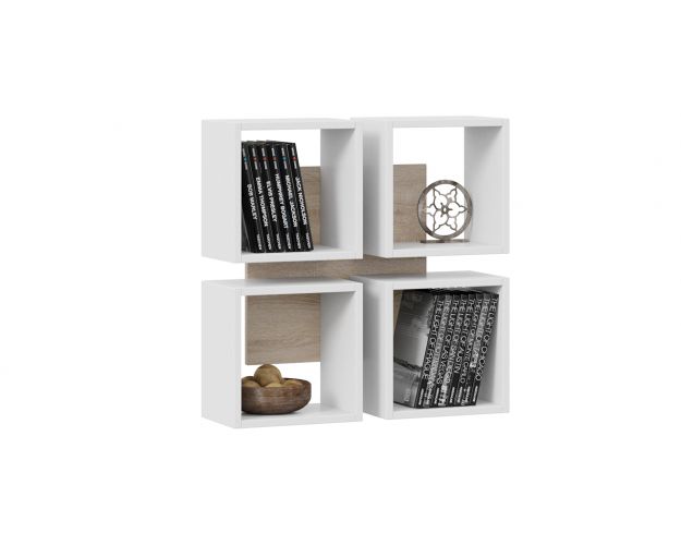 Полка настенная тип 8 (Дуб сонома/Белый)