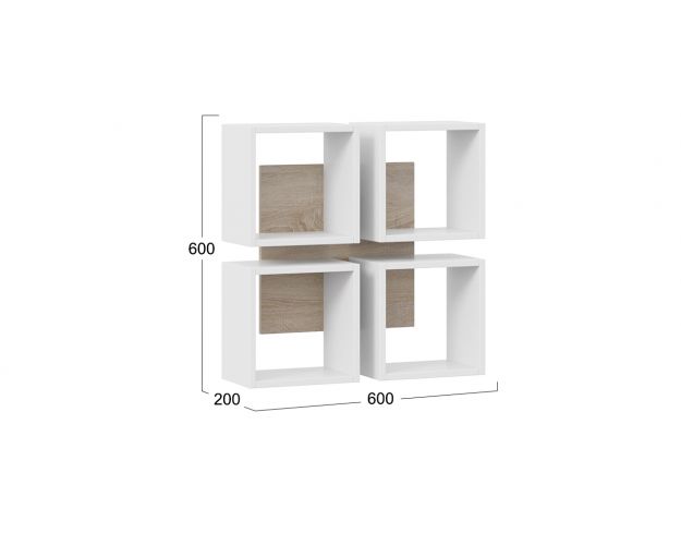 Полка настенная тип 8 (Дуб сонома/Белый)