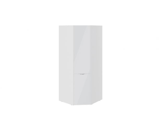 Шкаф угловой со стеклянной дверью «Глосс» (Белый глянец/Стекло )