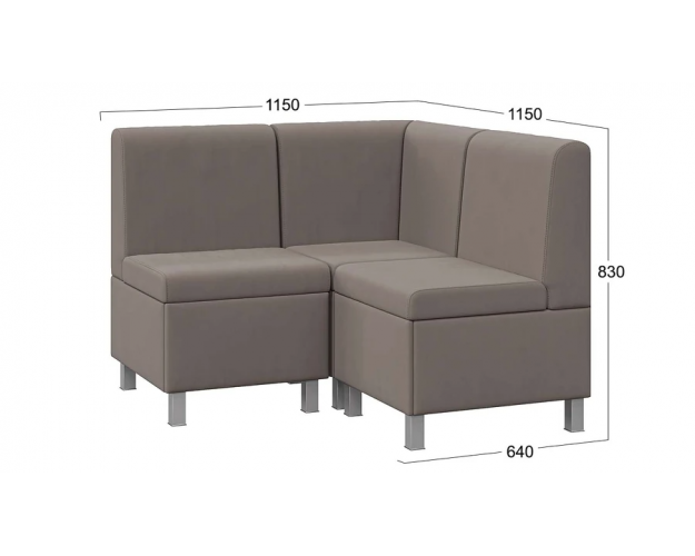 Диван угловой Каир ГН №4 исп.2 велюр Camaro 05 мокко