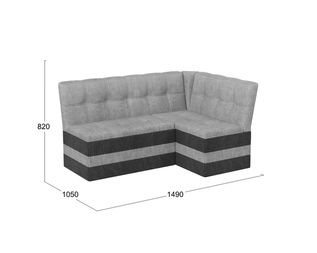 Скамья угловая Оскар исп. 2 Wellmart Silver / Graphite